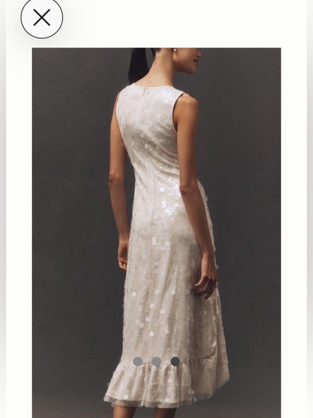 Anthropologie Siempre X  Ivory Sequin Midi Dress NWT XL
